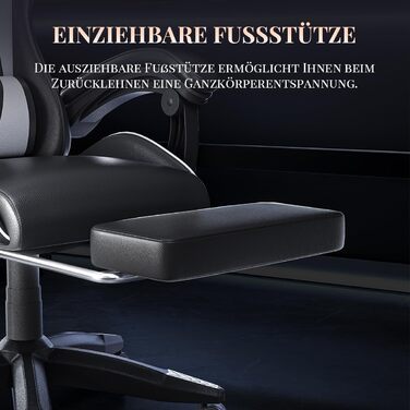 Ігровий крісло Bigzzia з масажем та підніжкою, ергономічний дизайн, регульована спинка 90-135°, з подушками для голови та попереку, білий