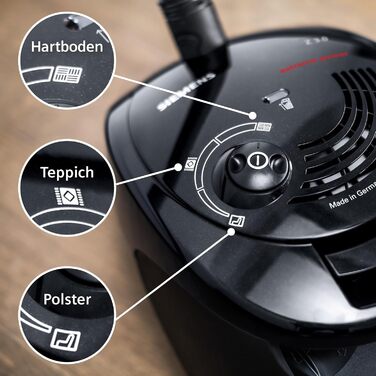 Пылесос Siemens Staubsauger Z 3.0 extreme power VSZ3XTRM11: мощний, для твердих підлог та килимів, XXL насадка для шерсті тварин, 850 Вт, чорний