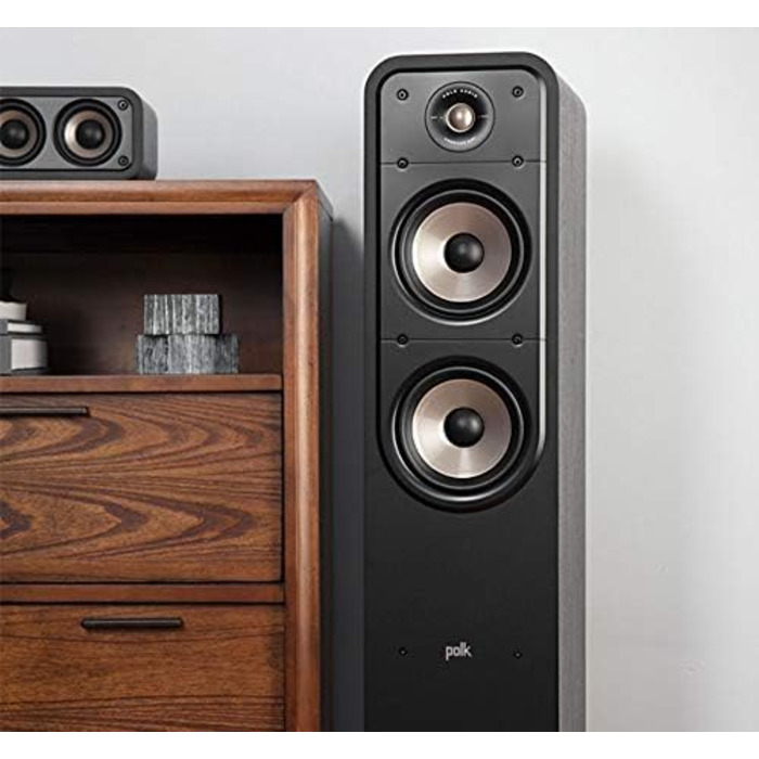 Підлогова акустика Polk Audio Signature S55E, HiFi, пасивна, 20-200 Вт, 8 Ом, 40 Гц-40 кГц, Чорний