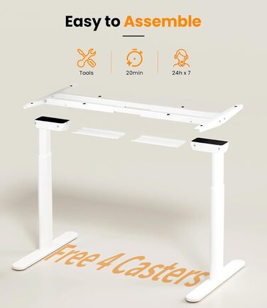 Електричний регульований стіл MAIDeSITe EL2 Pro Art з овальною основою, Dualmotor, 180 кг, 4 пам'яті, захист від зіткнень (білий)