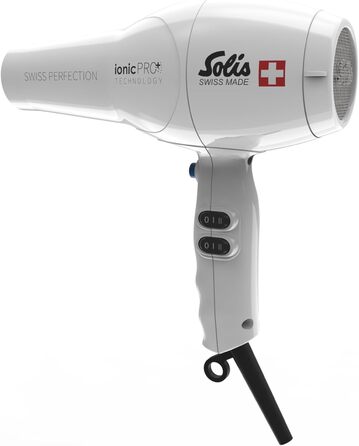 Фен Solis Swiss Perfection 360º ionicPRO 440: іонний, поворотний кабель, стилізуюча насадка, білий