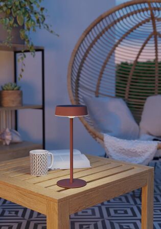 LED сонячна настільна лампа EGLO Simeri для вулиці, бездротова, акумуляторна, торкання, регулювання яскравості, IP54 (Червона)