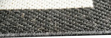 Плоского плетіння килим сизаль виглядати сучасний дизайн міст Нью-Йорк Лондон Париж Сіті в білому кольорі розмір 120x170 см (80 x 200 см, чорний білий)
