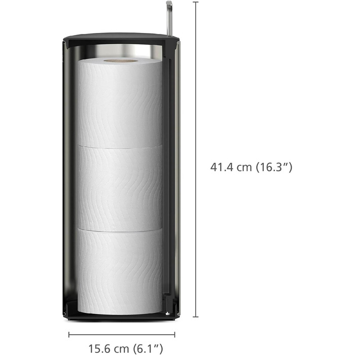 Диспенсер для туалетного паперу Joseph Joseph EasyStore Luxe з кришкою, нержавіюча сталь, на 3 рулони