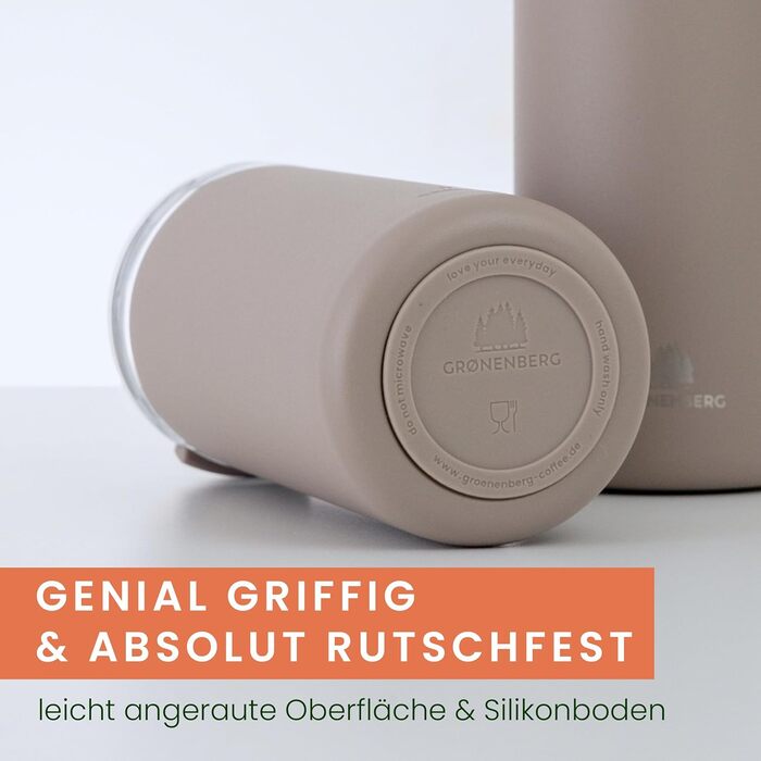Термокружка Groenenberg 473 мл | Зберігає тепло до 4 годин | Без витоку | З переробленої нержавіючої сталі (Earth)