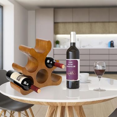 Стелаж для вина на 6 пляшок, підлоговий, для шафи, комори, бару, кухні (коричневий)