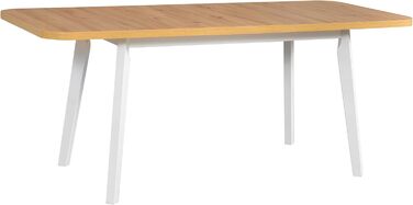 Розсувний обідній стіл LeafDesign овальної форми - для 6-8 осіб, 80x140-180 см, білий, з дерев'яними ніжками, сучасний стиль