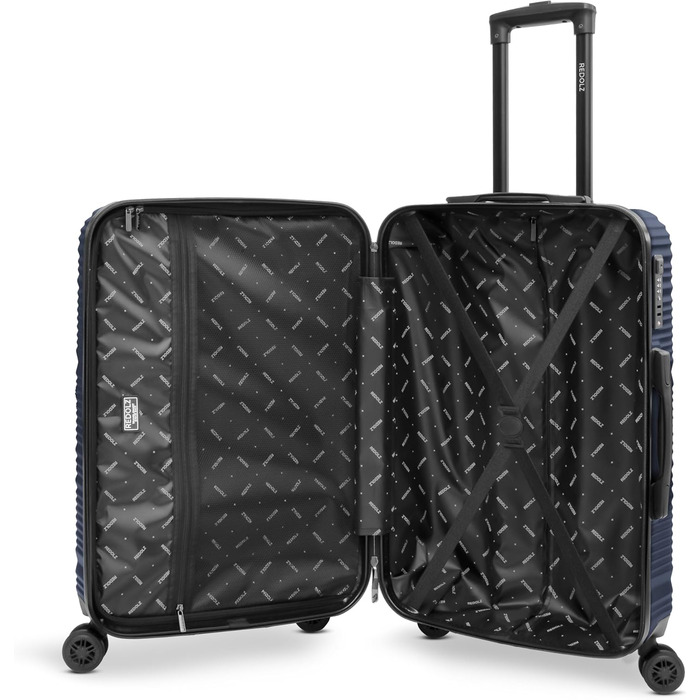 Набір валіз REDOLZ 3 шт. | Легкі дорожні валізи з ABS | 4 колеса, TSA-замок | Dark-blue (M 67 см)