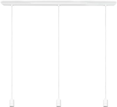 Стельовий світильник Підвісний світильник Сумісний з абажуром Підвісна лампа E27 Текстильний кабель Коротка розетка 3-Light 120 см Білий Білий 3-Light (120 см)