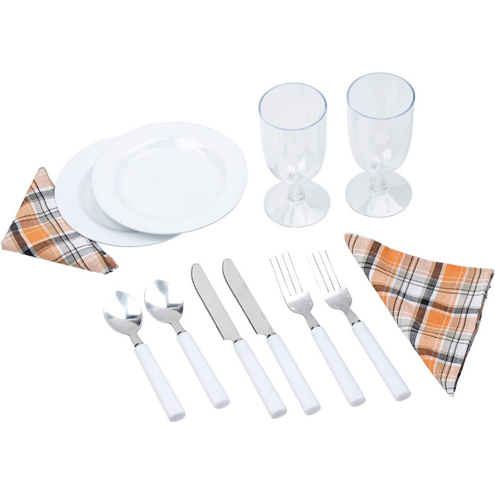 Набір для пікніка Pearl: посуд для 2 осіб (склянки, серветки, тарілки, столові прибори)