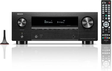 Denon AVC-X3800H 9.4-канальний AV-ресивер, підсилювач з Auro-3D, Dolby Atmos, DTS:X, 6-дюймовий 8K входи та 3 виходи, Bluetooth, AirPlay 2, HEOS Multiroom, Alexa Compatible, чорний