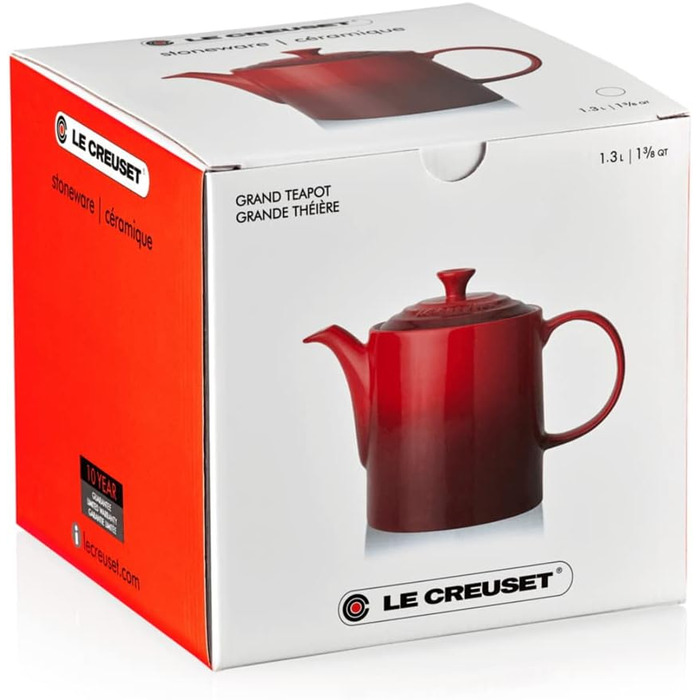 Чайник Le Creuset 1.3 л, чорний, 70703130000000 (Meringue), 12.6 x 23.9 x 17 см, для 4 чашок