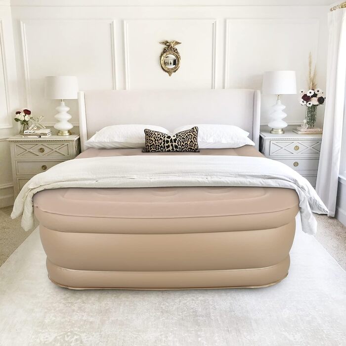 Надувний надувний матрац для надувного ліжка, надувне ліжко з електричним повітряним насосом, надувне гостьове ліжко Односпальне ліжко Надувний матрац для сну з подушкою для 1 особи, підходить для приміщень на відкритому повітрі (BP900)