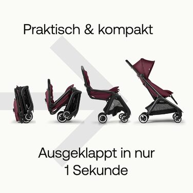 Bugaboo Butterfly - ультракомпактна дитяча коляска, легка та зручна, складається одним рухом, для дітей від 6 місяців, великий об'єм багажника (Dark Cherry)