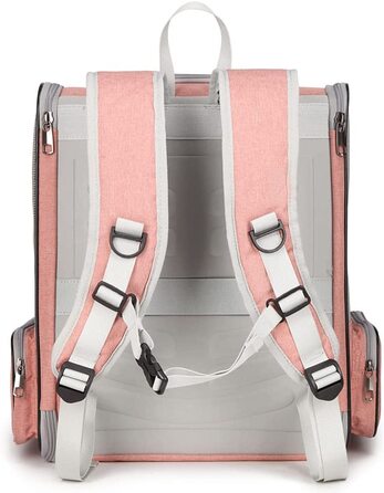 Рюкзак для тварин Kiepoar до 7,5 кг 42х32х38 см сіро-рожевий