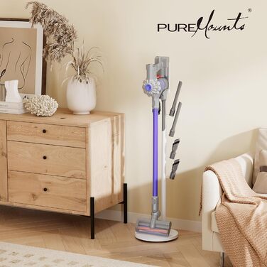 Підставка для пилососа PureMounts універсальна для Dyson, Philips, Samsung, Bosch, Miele, Xiaomi, White