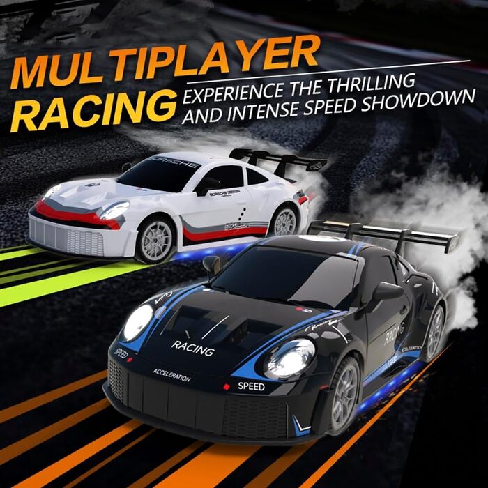 RC Дрифт-кар 1:24, 4WD, 2.4GHz, 20 км/год, з LED підсвіткою та двома акумуляторами (білий)