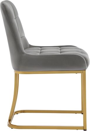 Крісла для обідньої зони WOLTU (4 шт.), м'які крісла з оксамиту з металевим каркасом, для кухні, вітальні, туалетного столика, темно-сірий, EZS32dgr-4