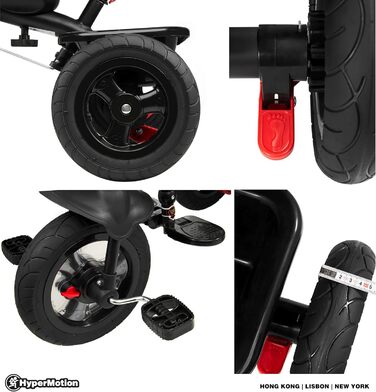 Триколісний велосипед HyperMotion з ручкою для батьків, рожевий - для дітей від 1 до 4 років (до 20 кг)