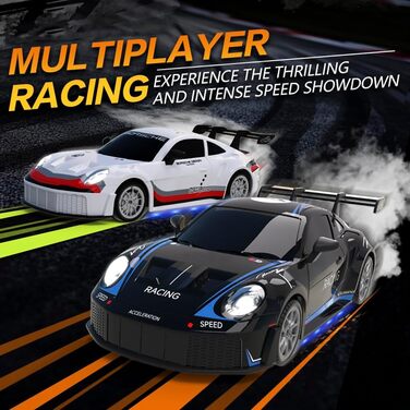 RC Дрифт-кар 1:24, 4WD, 2.4GHz, 20 км/год, з LED підсвіткою та двома акумуляторами (білий)