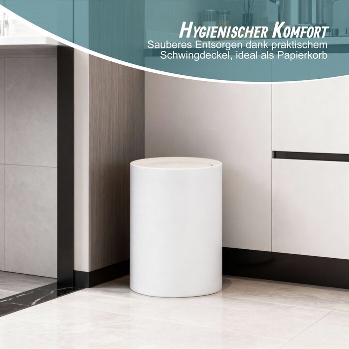 Відро для сміття Relaxdays з кришкою-качалкою, 13 літрів