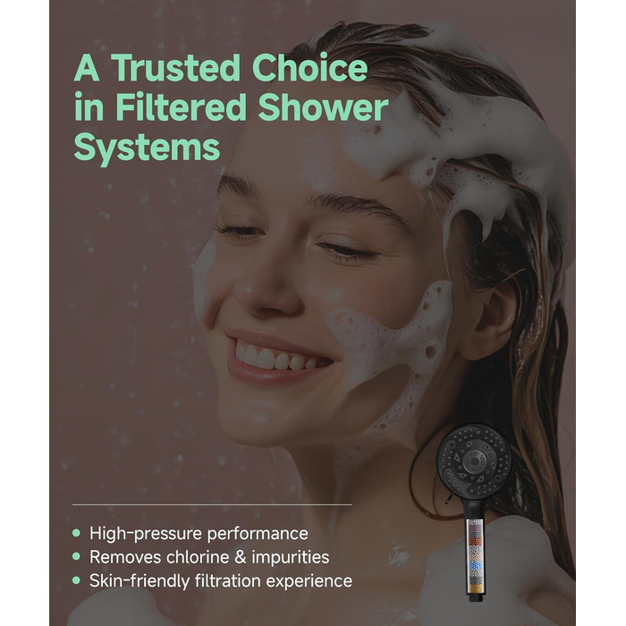 Фільтр для душу SunCleanse з ручним душем, 9 режимів, знімний, для жорсткої води, чорний матовий