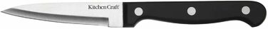Набір ножів KitchenCraft з підставкою (5 шт.) з нержавіючої сталі, з нержавіючої сталі, з приглушеними ручками, миється в посудомийній машині, срібно-чорний, 15 x 8 x 29,5 см