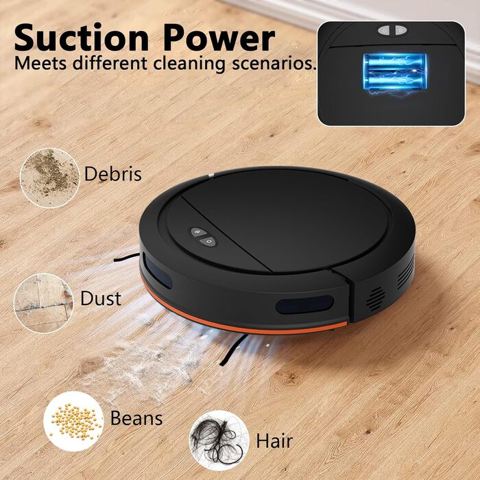 Робот-пилосос YEOOIYCW з функцією миття, 4000Pa, навігація, 150 хв роботи, керування через додаток, для шерсті тварин та килимів (білий)