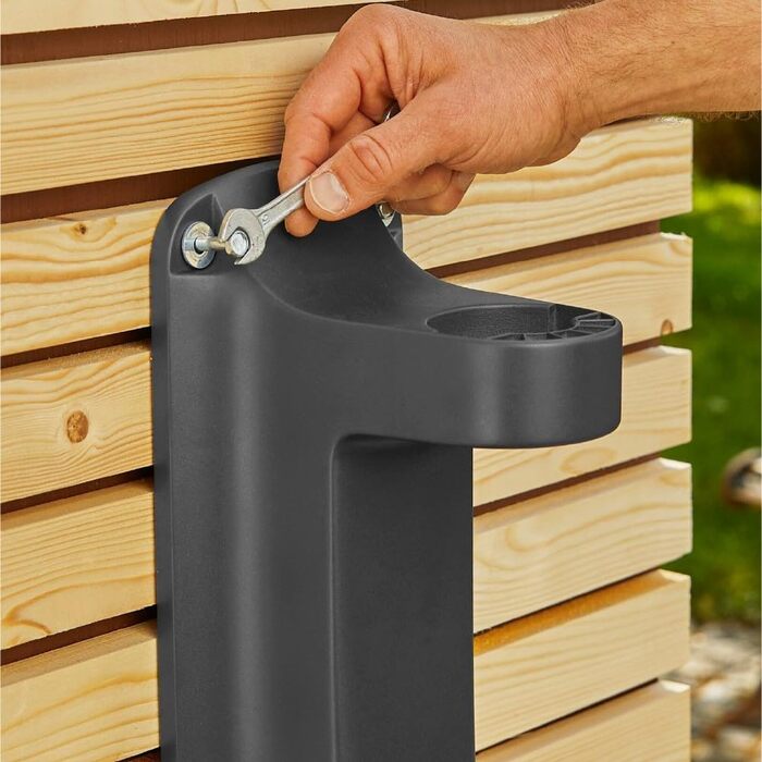 Шланг садовий Gardena RollUp L (бірюзовий) 30 м: гнучкий полив для великих садів, поворотна коробка для шланга, з шлангом Gardena 30 м та монтажними аксесуарами (18625-20)