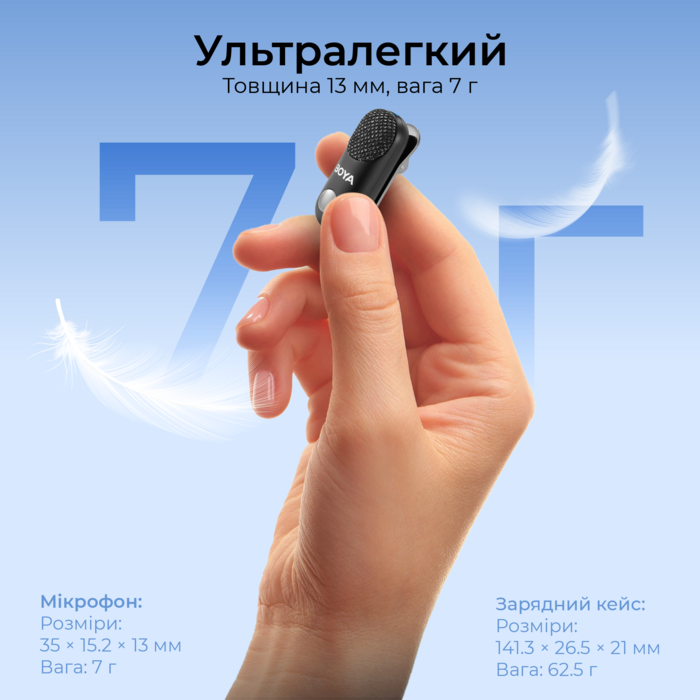 Бездротовий мікрофон BOYA Magic-07 Type-C Black