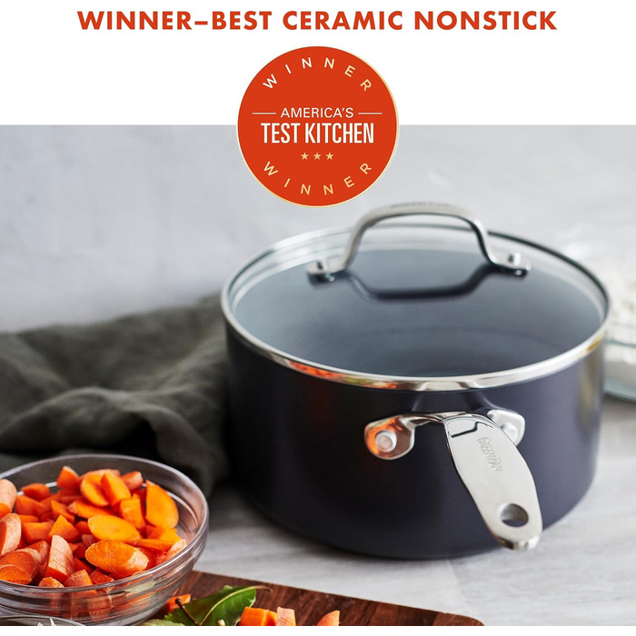 GreenPan Valencia Pro сковорода з кришкою 28 см, 4.2 л, антипригарне покриття Harteloxierte, індукція, для плити та духовки, без PFAS, сірий колір