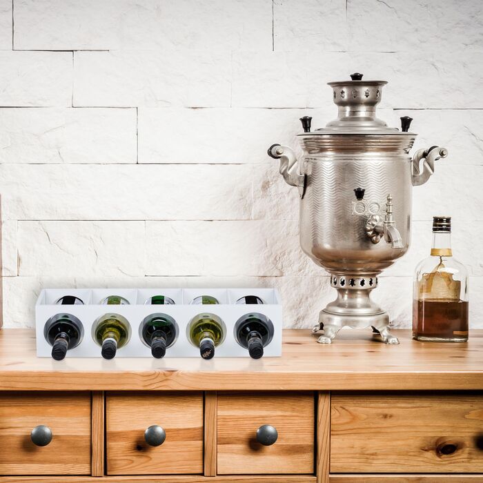 Стильна полиця для вина Relaxdays з бамбука білого кольору