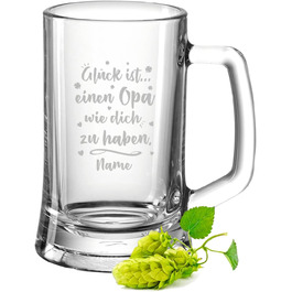 Пивний кухоль з гравіюванням - Glck Opa wie dich - Personalisiert mit Namen - Geschenk Mnner - Geschenke Grovater Gebirthstag Weihnachten - Розмір 0,5 л (макс. 50 Zeichen)