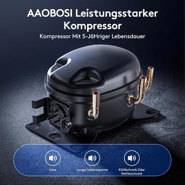 Автомобільний компресорний холодильник AAOBOSI 38л: Електричний охолоджувач для авто, кемпінгу, риболовлі (-20°C/+20°C), 12/24V/230V, USB