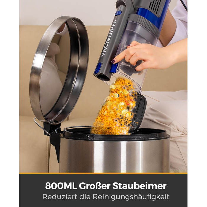 Потужний пилосос Con XL-606-60: 60KPa, 680W, 7м, 800мл, для твердих поверхонь, помаранчевий