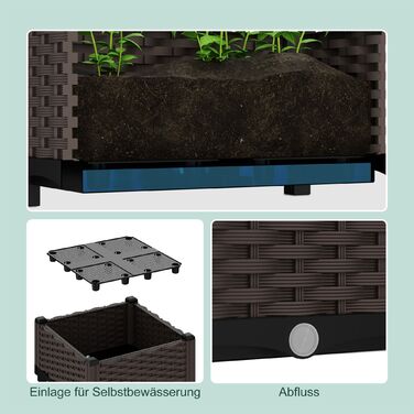 Горщик для рослин Relaxdays з імітацією ротангу