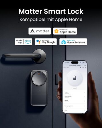 SwitchBot Smart Lock Pro Matter: Розумний замок з акумулятором, Matter, WiFi, сумісний з Apple Home, Alexa, Google Home