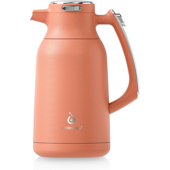 Термос IDEUS 2л з нержавіючої сталі, двостінний, вакуумна ізоляція, для кави та чаю, BPA-free, колір Celadon (кораловий)