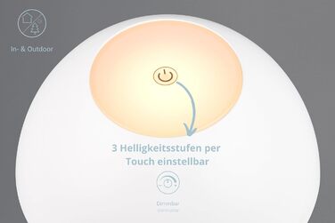 Бездротова настільна лампа Robert, LED, настільна лампа для дому та вулиці, диммування 4 рівнів, USB, 30 см, матовий білий