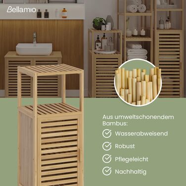 Шафа для ванної кімнати Bellamio Newa Badregal – бамбукова шафа з 5 полицями, 140x33x33 см