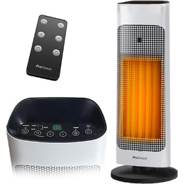 Обігрівач Pro Breeze керамічний з пультом дистанційного керування, 7 режимів нагріву, 2000W, захист від перегріву, таймер 24 год, ECO режим, тиха робота, осциляція 80°