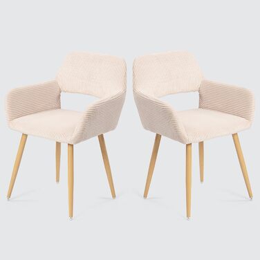 Крісла для їдальні Cosy 2 шт. - кухонні, вітальні, з підлокітниками, світло-бежеві