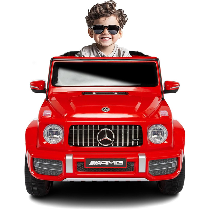 Електромобіль Mercedes G63 AMG для дітей, ліцензія, 12V, з пультом, MP3, червоний