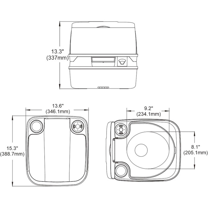 Seaflo LIGHTEU: портативна інжекторна туалет для кемпінгу та дому (12л)