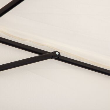 Сонячний парасоль з ручним механізмом, садовий парасоль, парасоль для ринку, металевий, напівкруглий, кремово-білий + чорний