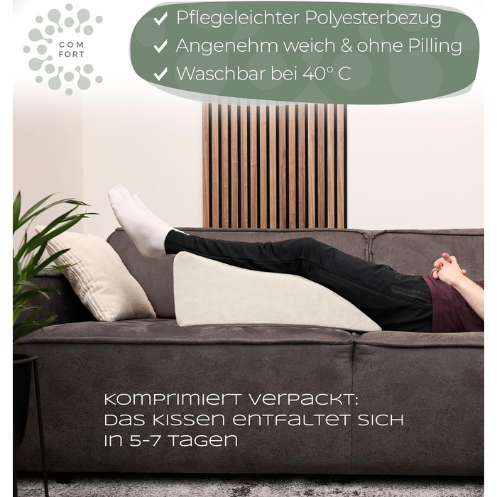 Піднімна подушка для ніг WELL B4: підтримка ніг та колін, ідеальна для лімфодренажу та венозної недостатності