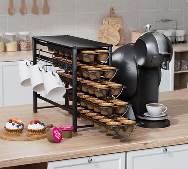 Тримач для капсул кави Dolce Gusto, органайзер для 70 капсул, 5-ярусний металевий ящик з тихими направляючими та антиковзними ніжками