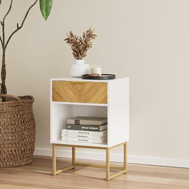 Приліжкові столики з відкритою полицею, білий, 40 x 30 x 60 см