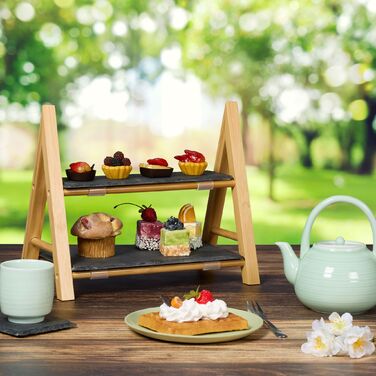 Relaxdays Двоярусна етажерка з підкладками з шиферу