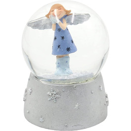 Снігова куля з ангелом в світло-блакитній сукні, Розміри L / W / H 6,5 x 6,5 x 9 см Сфера Ø 6,5 см.